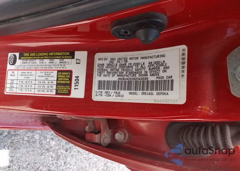 2009 Toyota Corolla Le/S/Xle z USA, uszkodzony, nr VIN 1NXBU40E09Z042699